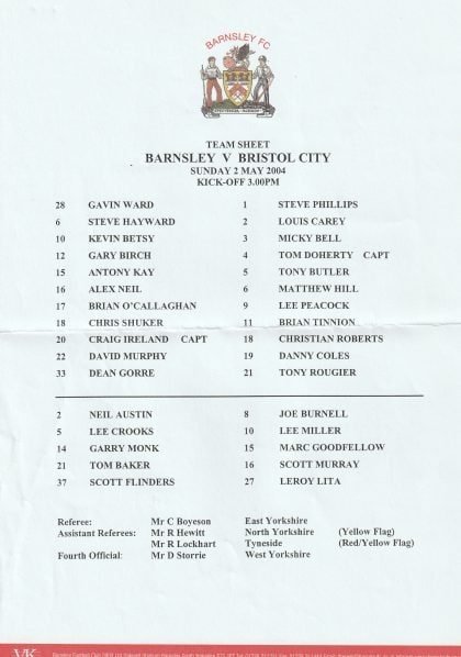 Barnsley v Bristol City 02-May-2004