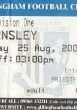 Gillingham v Barnsley 25-Aug-2001