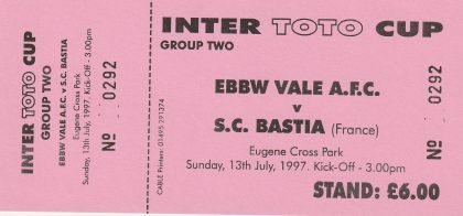 Ebbw Vale v Bastia 13-Jul-1997