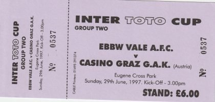 Ebbw Vale v Casino Graz G.A.K. 29-Jun-1997