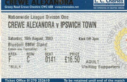 Crewe Alexandra v Ipswich Town 16-Aug-2003