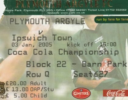 Plymouth Argyle v Ipswich Town 03-Jan-2005