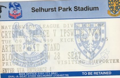 Crystal Palace v Ipswich Town 09-Mar-1999