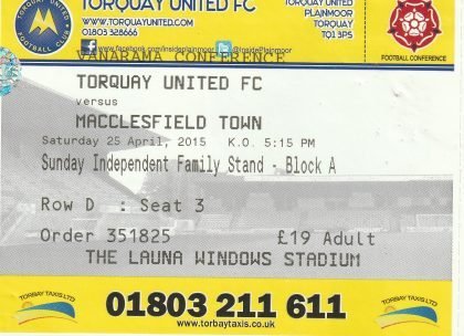 Torquay United v Macclesfield Town  25-Apr-2015