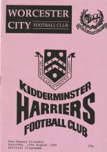 Worcester City v Kidderminster Harriers   12-Aug-1995