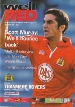 Bristol City v Tranmere Rovers 25-Sep-2001