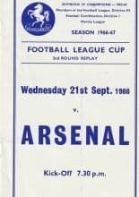 Gillingham v Arsenal 21-Sep-1966