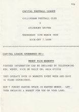 Gillingham Reserves v Aylesbury United Reserves 15-Mar-1989