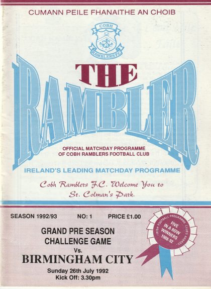Cobh Ramblers v Birmingham City  26-Jul-1992