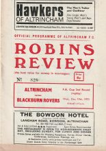 Altrincham v Blackburn Rovers 19-Dec-1973