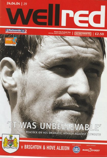 Bristol City v Brighton & Hove Albion   24-Apr-2004
