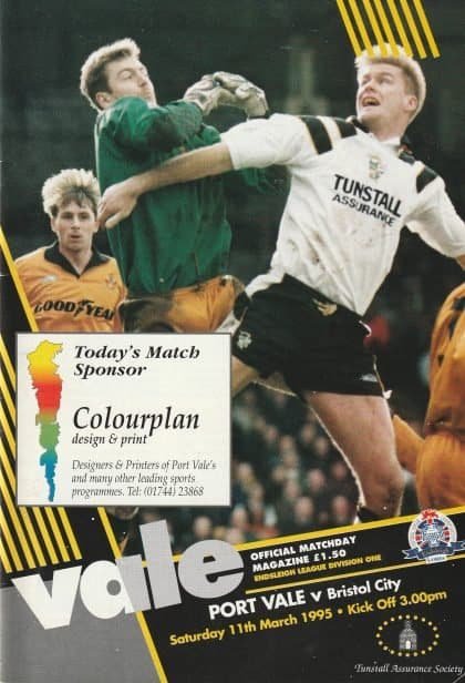 Port Vale v Bristol City   11-Mar-1995