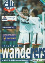 Bolton Wanderers v Bristol City 20-Aug-1994