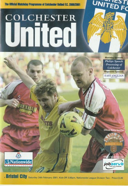 Colchester United v Bristol City 24-Feb-2001