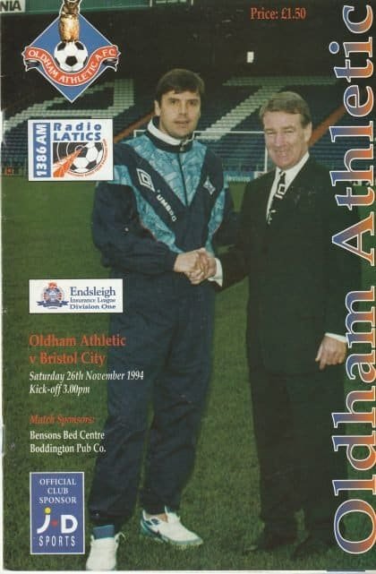Oldham Athletic v Bristol City  26-Nov-1994
