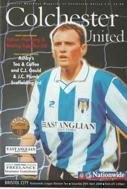 Colchester United v Bristol City 29-Apr-2000