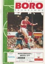 Middlesbrough v Bristol City 06-Apr-1991