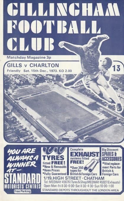 Gillingham v Charlton Athletic 15-Dec-1973