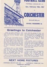 Gillingham v Colchester United 18-Feb-1967