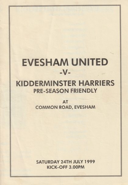 Evesham United v Kidderminster Harriers 24-Jul-1999