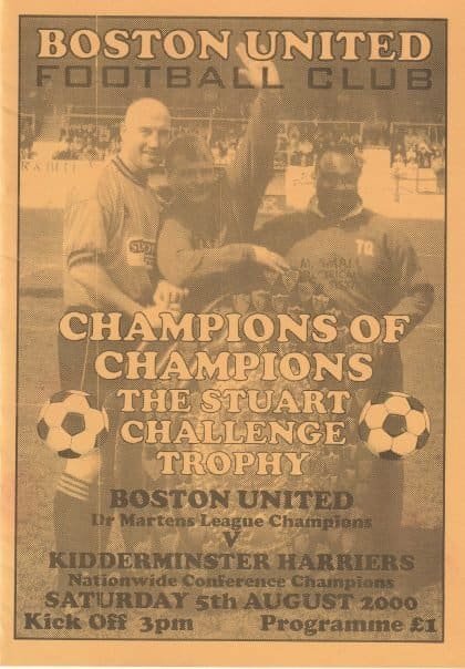Boston United v Kidderminster Harriers 05-Aug-2000
