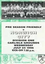 Bray Wanderers v Norwich City 24-Jul-1996