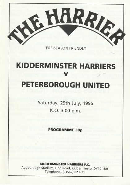 Kidderminster Harriers v Peterborough United 29-Jul-1995