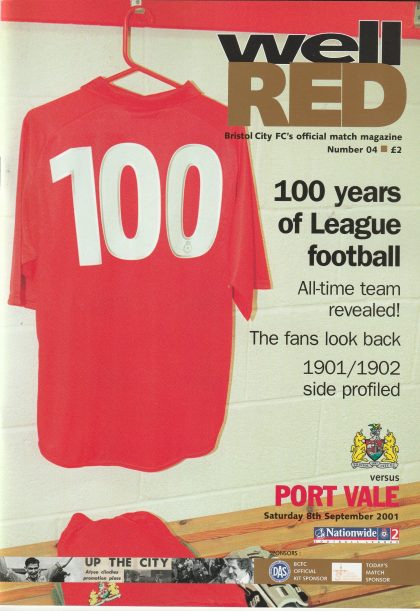 Bristol City v Port Vale 05-Sep-2001
