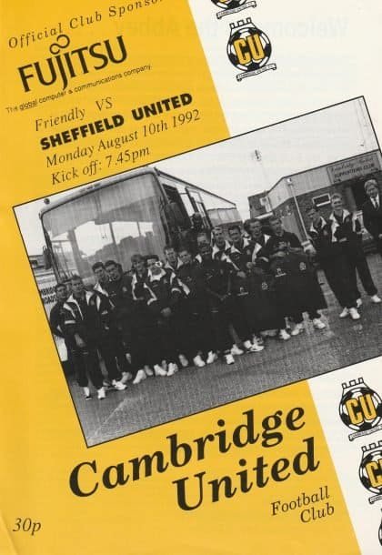 Cambridge United v Sheffield United 10-Aug-1992