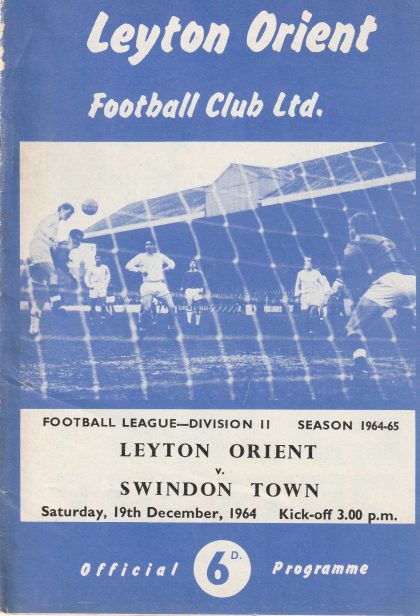 Leyton Orient v Swindon Town 19-Dec-1964