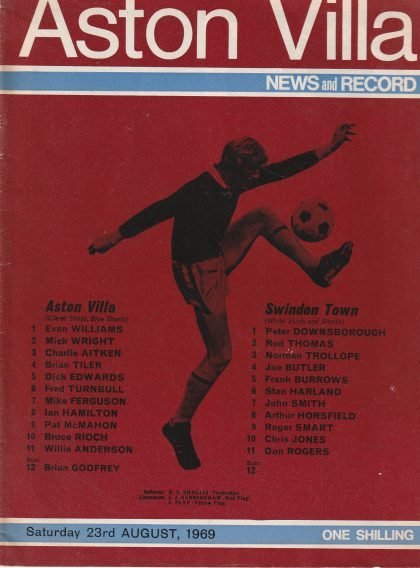 Swindon Town v Aston Villa 23-Aug-1969