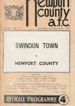 Newport County v Swindon Town 02-Dec-1961