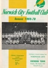 Norwich City v Swindon Town 30-Mar-1970