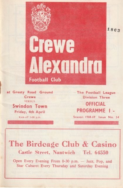Crewe Alexandra v Swindon Town 04-Apr-1969