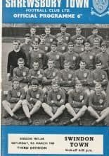 Shrewsbury Town v Swindon Town 09-Mar-1968