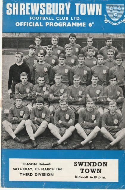 Shrewsbury Town v Swindon Town 09-Mar-1968
