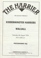 Kidderminster Harriers v Walsall 06-Aug-1994