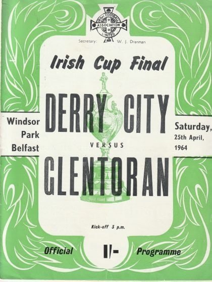 Derry City v Glentoran  25-Apr-1964