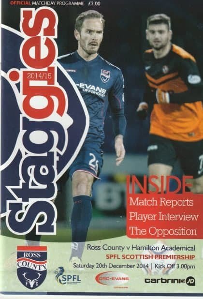 Ross County v Hamilton Academical   20-Dec-2014