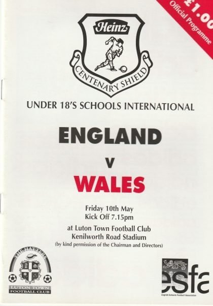 England u18 v Wales u18  10-May-1996