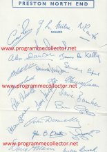 Preston North End Autograph facsimile sheet