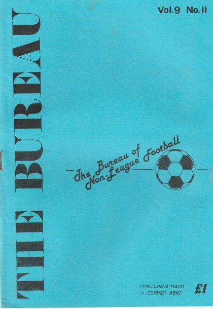 The Bureau of Non League Football Statistics  vol 9 no11