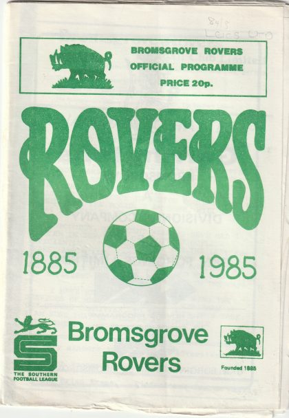 Bromsgrove Rovers v Leicester United 30-Sep-1984