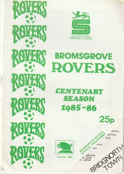 Bromsgrove Rovers v Bridgnorth Town 05-Nov-1985
