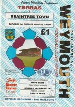 Weymouth v Braintree Town 01-Oct-1994
