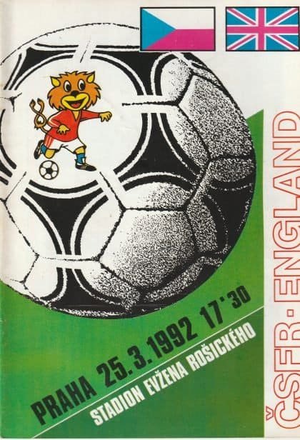 Czechoslovakia v England 25-Mar-1992