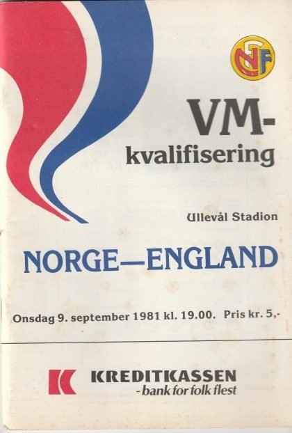Norway v England 09-Sep-1981