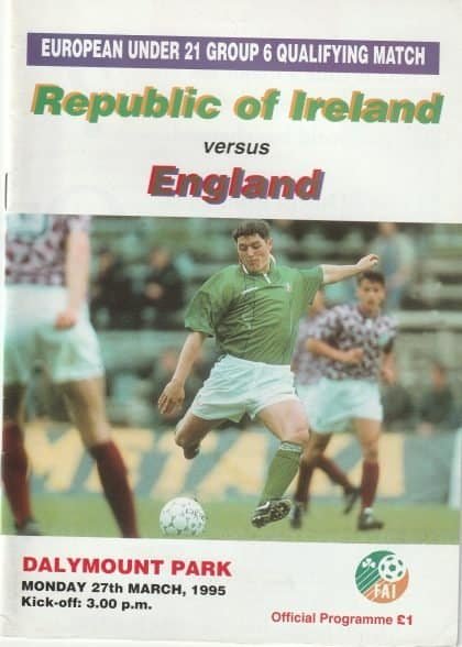 Republic of Ireland u21 v England u21  27-Mar-1995