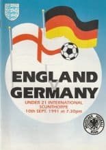 England u21 v Germany u21 10-Sep-1991
