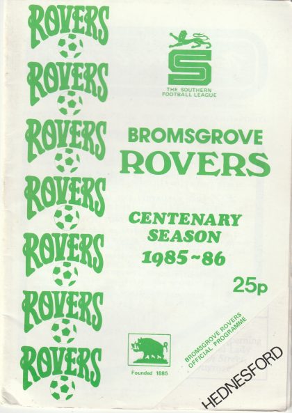 Bromsgrove Rovers v Hednesford Town  30-Nov-1985